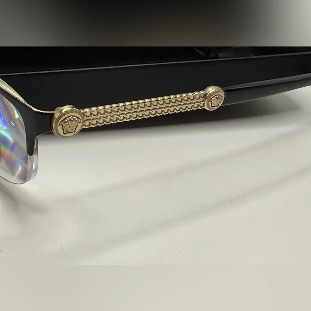 Versace Prescription Glasses VE Mod1228 1291 black/pale gold frames/frame only